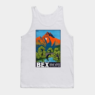 Vintage Travel Poster Bex Switzerland Brine Baths 1930 Tank Top